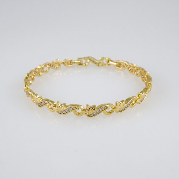 Woman Bracelets/ Pulseras Dama/  Zircon Stone/  14K Real Color// B893 - Image 2