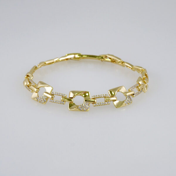 Woman Bracelets/ Pulseras Dama/  Zircon Stone/  14K Real Color// B894