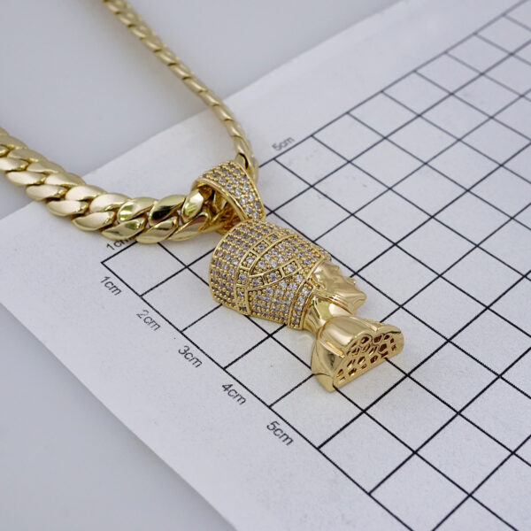 Gargantilla & Colgantes / Choker W/ Pendants/  14K Real Color/  Zircon Stone/  8mm x 45cm// SET1003 - Image 3