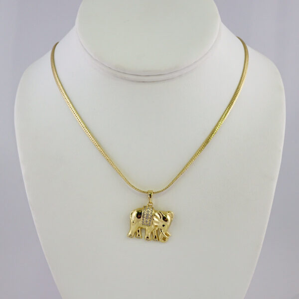 Cadenas & Colgantes/ Chain W/Pendants /14K Real Color/Zircon Stone/ 4mmx45cm// SET994