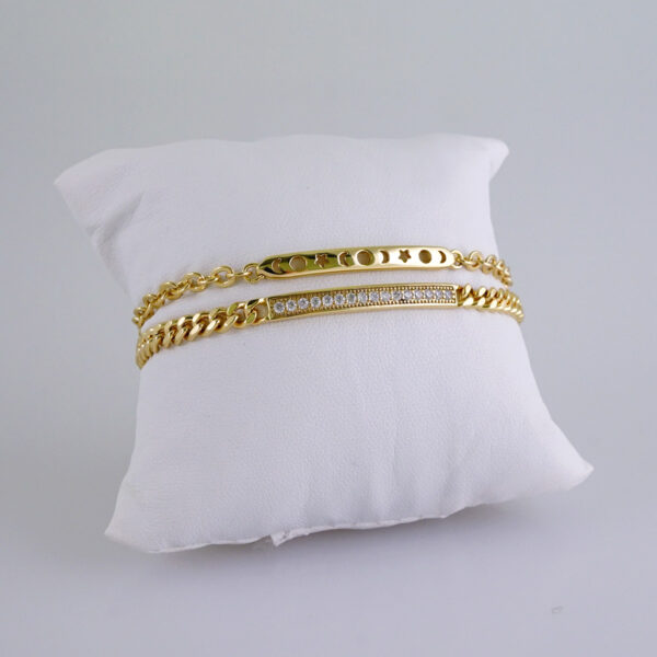 Woman Bracelets/ Pulseras Dama/  Zircon Stone/  14K Real Color// B927