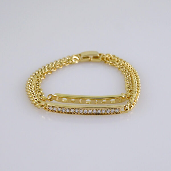 Woman Bracelets/ Pulseras Dama/  Zircon Stone/  14K Real Color// B927 - Image 2