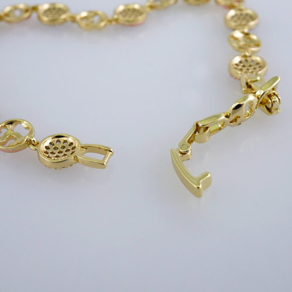 Woman Bracelets/ Pulseras Dama/  Zircon Stone/  Three Tone// B929 - Image 3