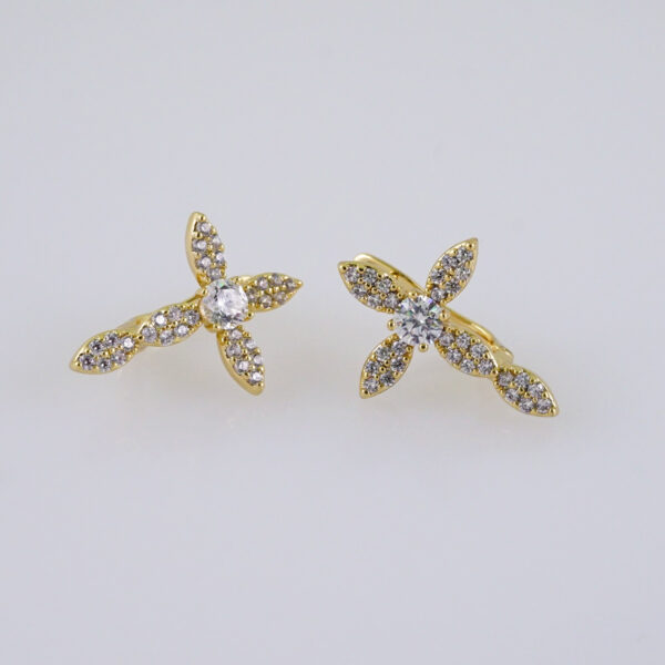 Woman Earrings / Aretes Dama/  Zircon Stone/  14k Real Color// E1163
