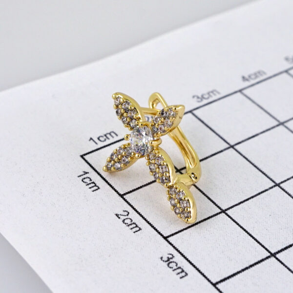 Woman Earrings / Aretes Dama/  Zircon Stone/  14k Real Color// E1163 - Image 3