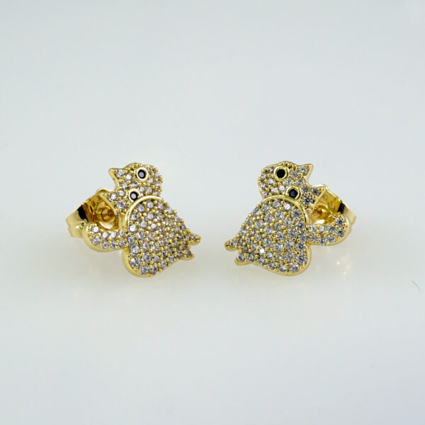 Woman Earrings / Aretes Dama/  Zircon Stone/  14k Real Color// E1164