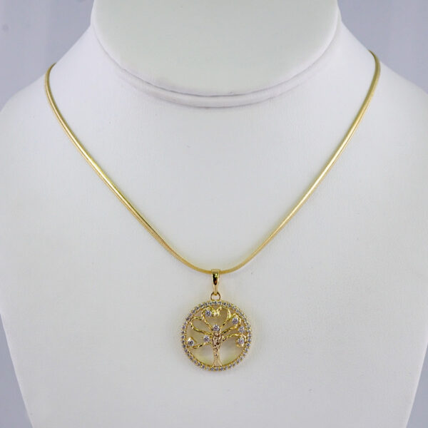 Cadenas & Colgantes/ Chain W/Pendants /14K Real Color/Zircon Stone/ 3mmx45cm// SET1014