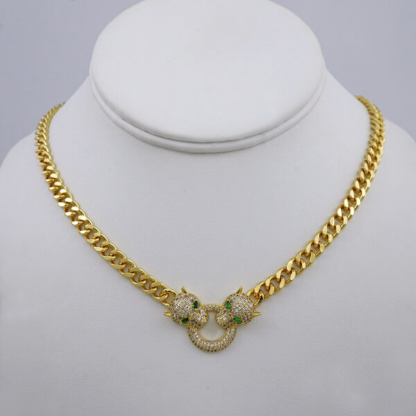 Gargantilla & Colgantes / Choker W/ Pendants/  14K Real Color/  Zircon Stone/  6mm x 45cm// SET1018