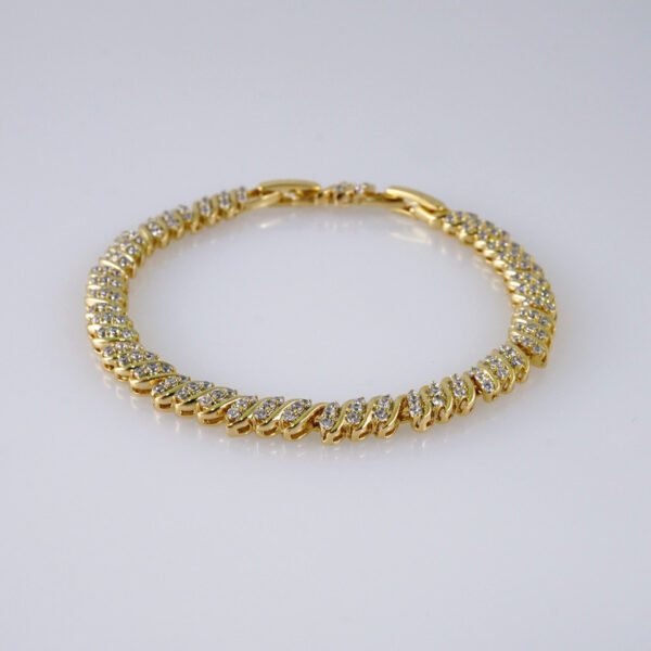 Woman Bracelets/ Pulseras Dama/  Zircon Stone/  14K Real Color// B949