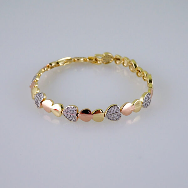 Woman Bracelets/ Pulseras Dama/ Zircon Stone/Three Tone// B950