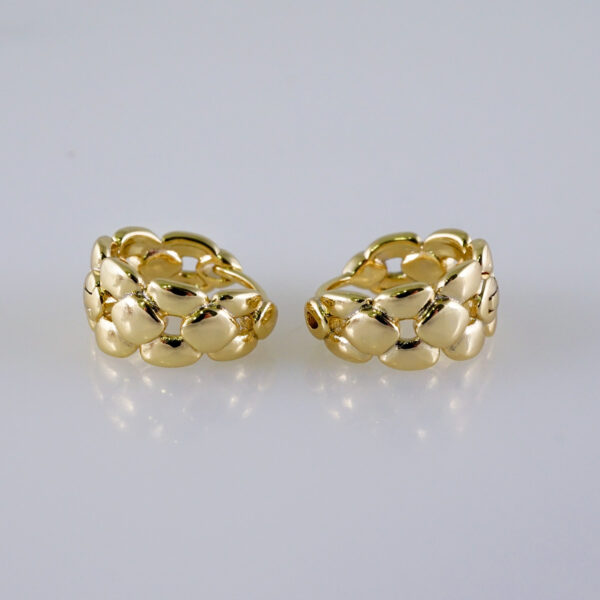 Woman Earrings / Aretes Dama/  Plain/  14k Real Color// E1180