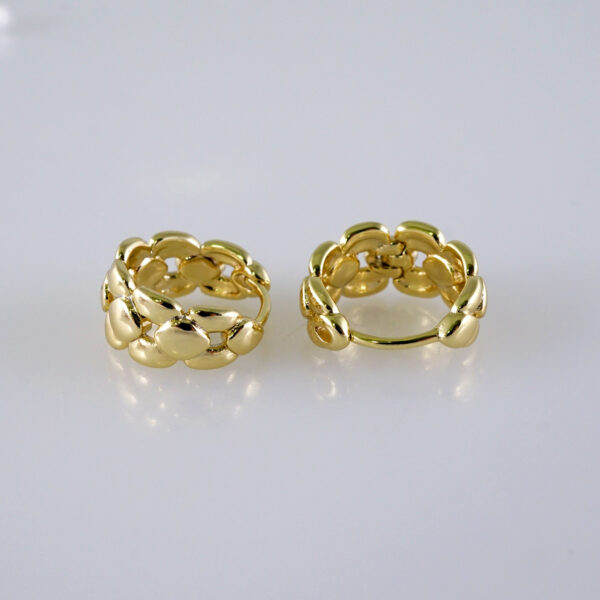 Woman Earrings / Aretes Dama/  Plain/  14k Real Color// E1180