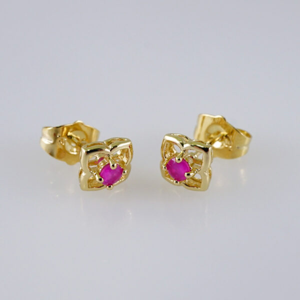 Woman Earrings / Aretes Dama/  Zircon Stone/  14k Real Color// E1191