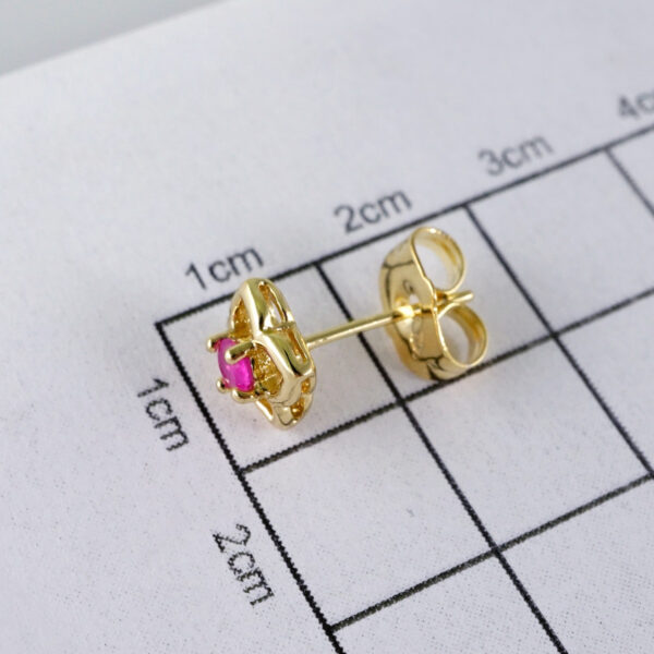 Woman Earrings / Aretes Dama/  Zircon Stone/  14k Real Color// E1191 - Image 3