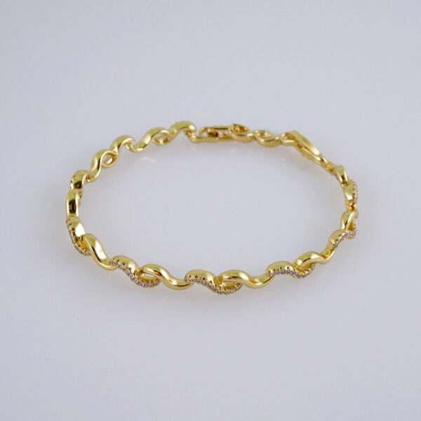Woman Bracelets/ Pulseras Dama/ Zircon Stone/14K Real Color// B969