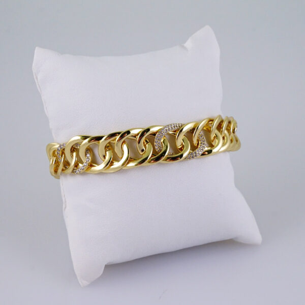 Woman Bracelets/ Pulseras Dama/  Plain/  14K Real Color// B975