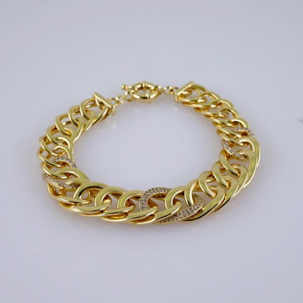 Woman Bracelets/ Pulseras Dama/  Plain/  14K Real Color// B975 - Image 2