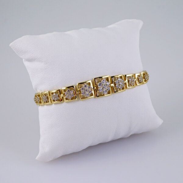 Women Bracelets/ Pulseras Dama/  Zircon Stone/  14K Real Color// B982
