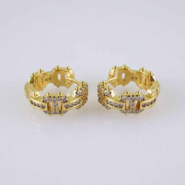 Women Earrings/ Aretes Dama/  Zircon Stone/  14k Real Color// E1226