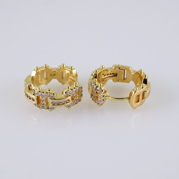 Women Earrings/ Aretes Dama/  Zircon Stone/  14k Real Color// E1226