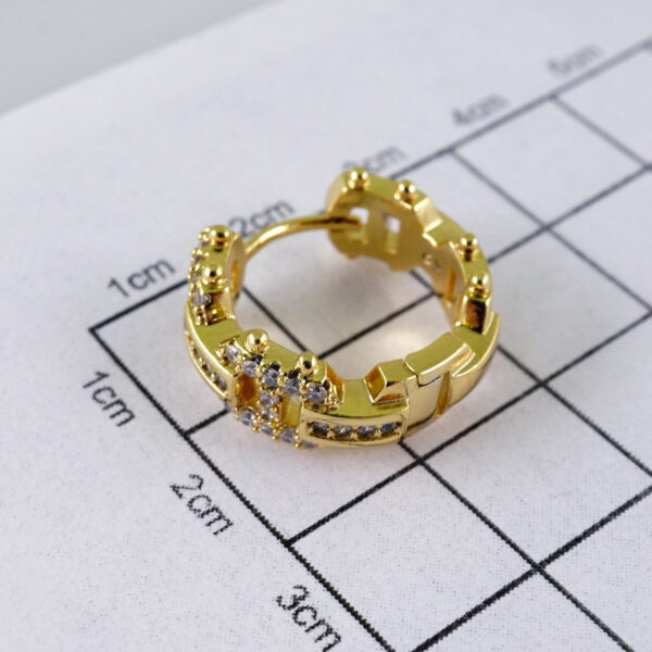 Women Earrings/ Aretes Dama/  Zircon Stone/  14k Real Color// E1226