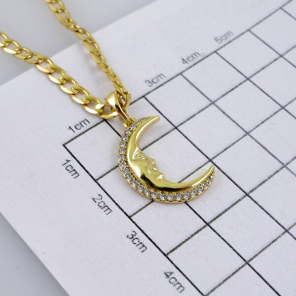 Cadenas & Colgantes/ Chain W/Pendants /  14K Real Color/  Zircon Stone/  3mmx45cm// SET1063 - Image 3