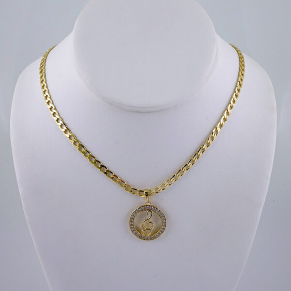 Cadenas & Colgantes/ Chain W/Pendants /  14K Real Color/  Zircon Stone/  4mmx45cm// SET1066