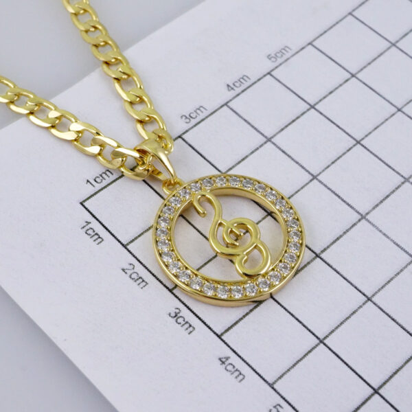 Cadenas & Colgantes/ Chain W/Pendants /  14K Real Color/  Zircon Stone/  4mmx45cm// SET1066 - Image 3