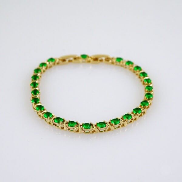 Women Bracelets/ Pulseras Dama/  Zircon Stone/  14K Real Color// B1001