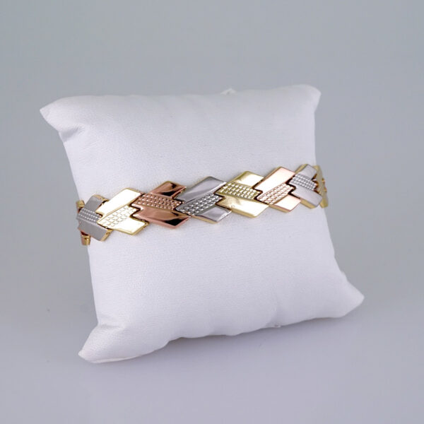 Women Bracelets/ Pulseras Dama/  Plain/  Three Tone// B1014