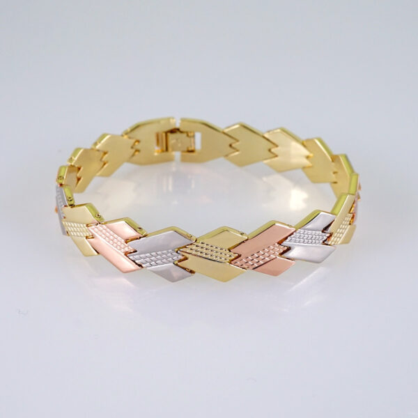 Women Bracelets/ Pulseras Dama/  Plain/  Three Tone// B1014 - Image 2