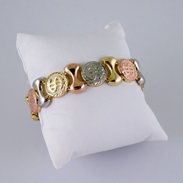 Women Bracelets/ Pulseras Dama/  Zircon Stone/  Three Tone// B993