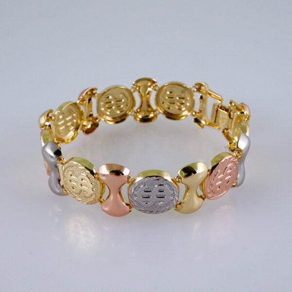 Women Bracelets/ Pulseras Dama/  Zircon Stone/  Three Tone// B993 - Image 2