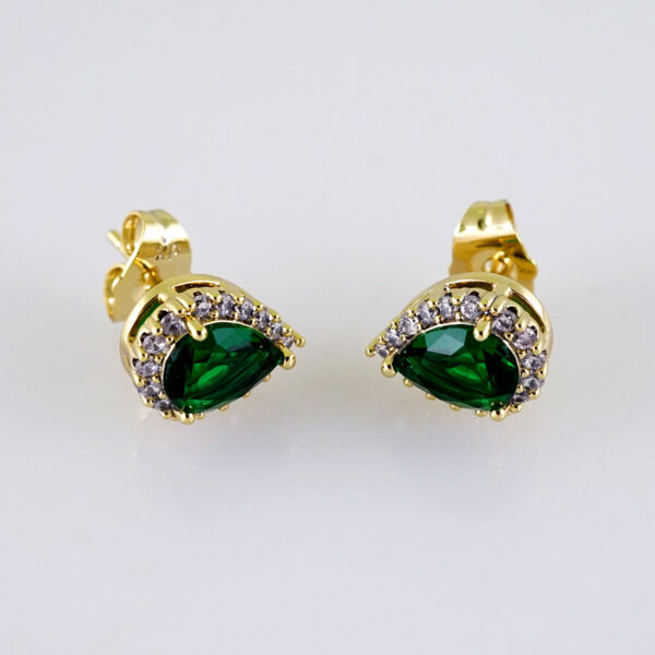 Women Earrings/ Aretes Dama/  Zircon Stone/  14k Real Color// E1250