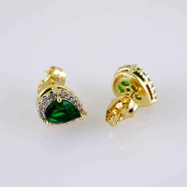 Women Earrings/ Aretes Dama/  Zircon Stone/  14k Real Color// E1250