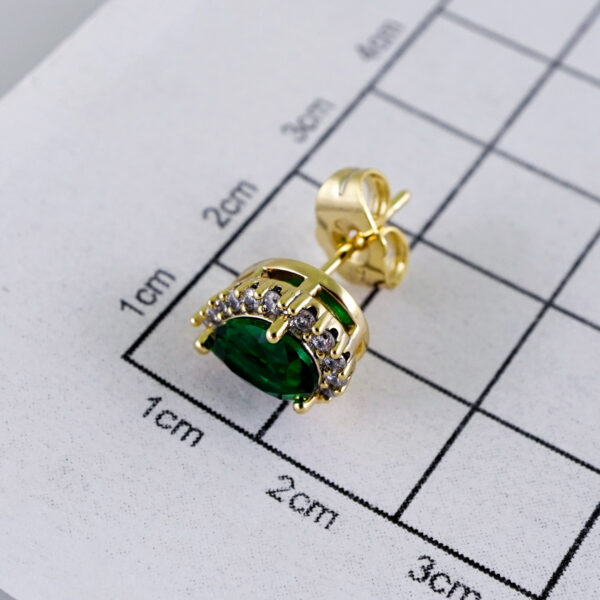 Women Earrings/ Aretes Dama/  Zircon Stone/  14k Real Color// E1250