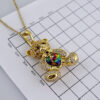 Cadenas & Colgantes/ Chain W/Pendants /  14K Real Color/  Zircon Stone/  3mmx45cm// SET1108 - Image 3