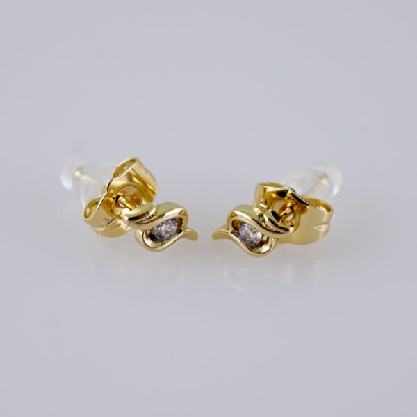 Women Earrings/ Aretes Dama/  Zircon Stone/  14k Real Color// E1306