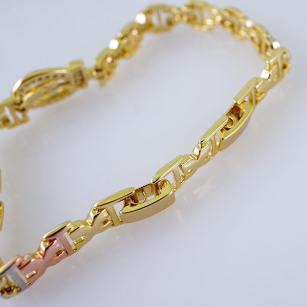 Woman Bracelets/ Pulseras Dama/ Zircon Stone/Three Tone// B1086