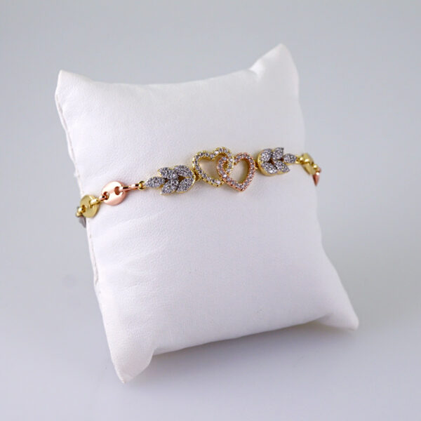 Woman Bracelets/ Pulseras Dama/  Zircon Stone/  Three Tone// B1088
