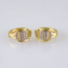 Women Earrings/ Aretes Dama/  Zircon Stone/  14k Real Color// E1326