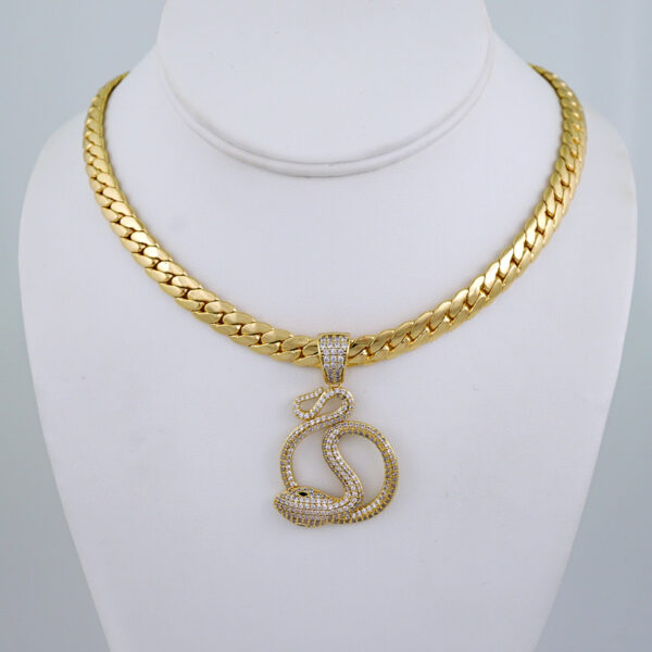 Gargantilla & Colgantes / Choker W/ Pendants/  14K Real Color/  Zircon Stone/  8mm x 45cm// SET1127