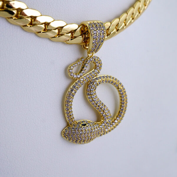 Gargantilla & Colgantes / Choker W/ Pendants/  14K Real Color/  Zircon Stone/  8mm x 45cm// SET1127 - Image 2