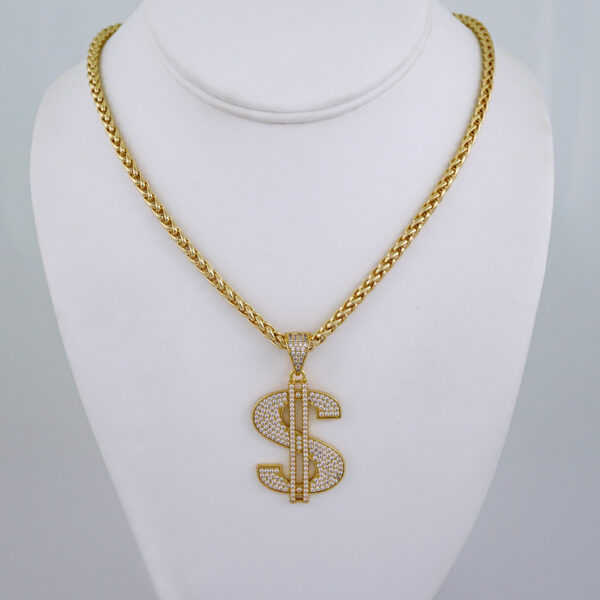 Cadenas & Colgantes/ Chain Men/Pendants/  Zircon Stone/  14K Real Color/  6mm x60cm// SET1128
