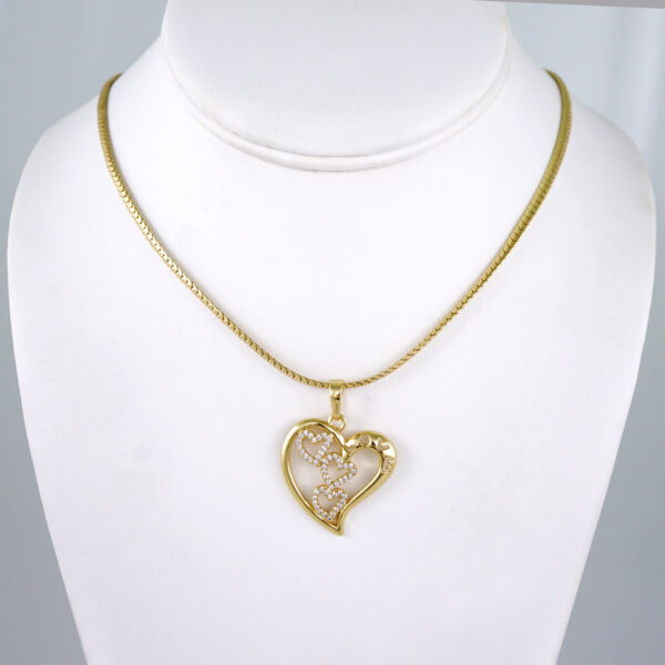 Cadenas & Colgantes/ Chain W/Pendants /  14K Real Color/  Zircon Stone/  3mmx45cm// SET1130