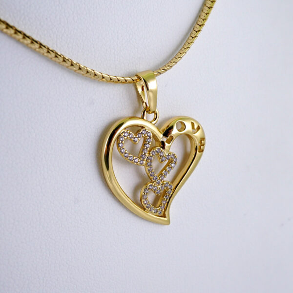 Cadenas & Colgantes/ Chain W/Pendants /  14K Real Color/  Zircon Stone/  3mmx45cm// SET1130 - Image 2