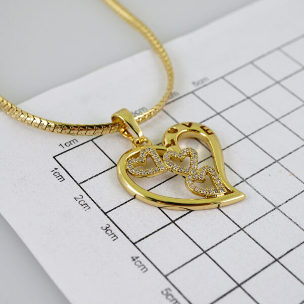 Cadenas & Colgantes/ Chain W/Pendants /  14K Real Color/  Zircon Stone/  3mmx45cm// SET1130 - Image 3