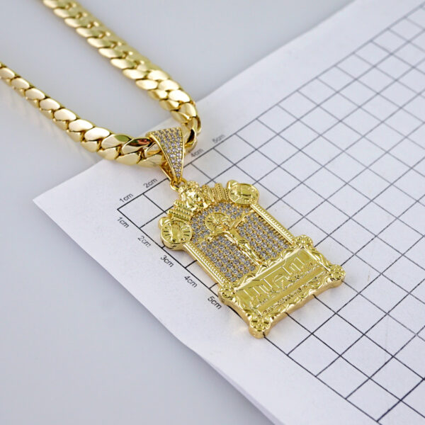 Cadenas & Colgantes/ Chain Men/Pendants/  Zircon Stone/  14K Real Color/  10mm x60cm// SET1155 - Image 3