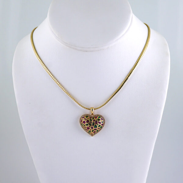 Gargantilla & Colgantes / Choker W/ Pendants/  14K Real Color/  Zircon Stone/  3mm x 45cm// SET1142