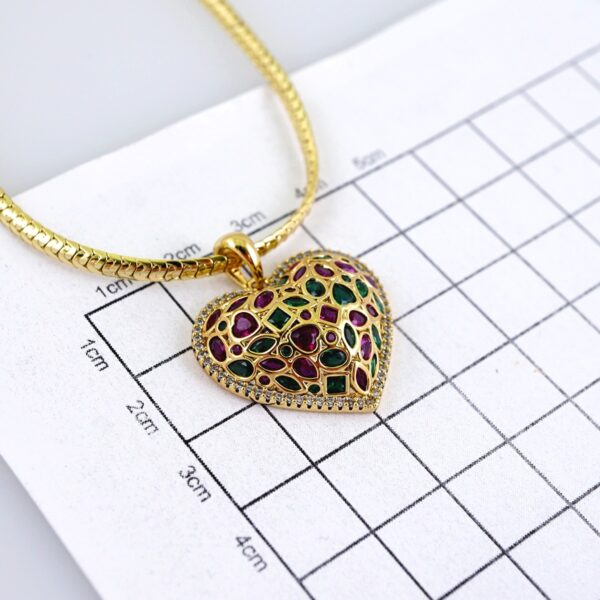Gargantilla & Colgantes / Choker W/ Pendants/  14K Real Color/  Zircon Stone/  3mm x 45cm// SET1142 - Image 3
